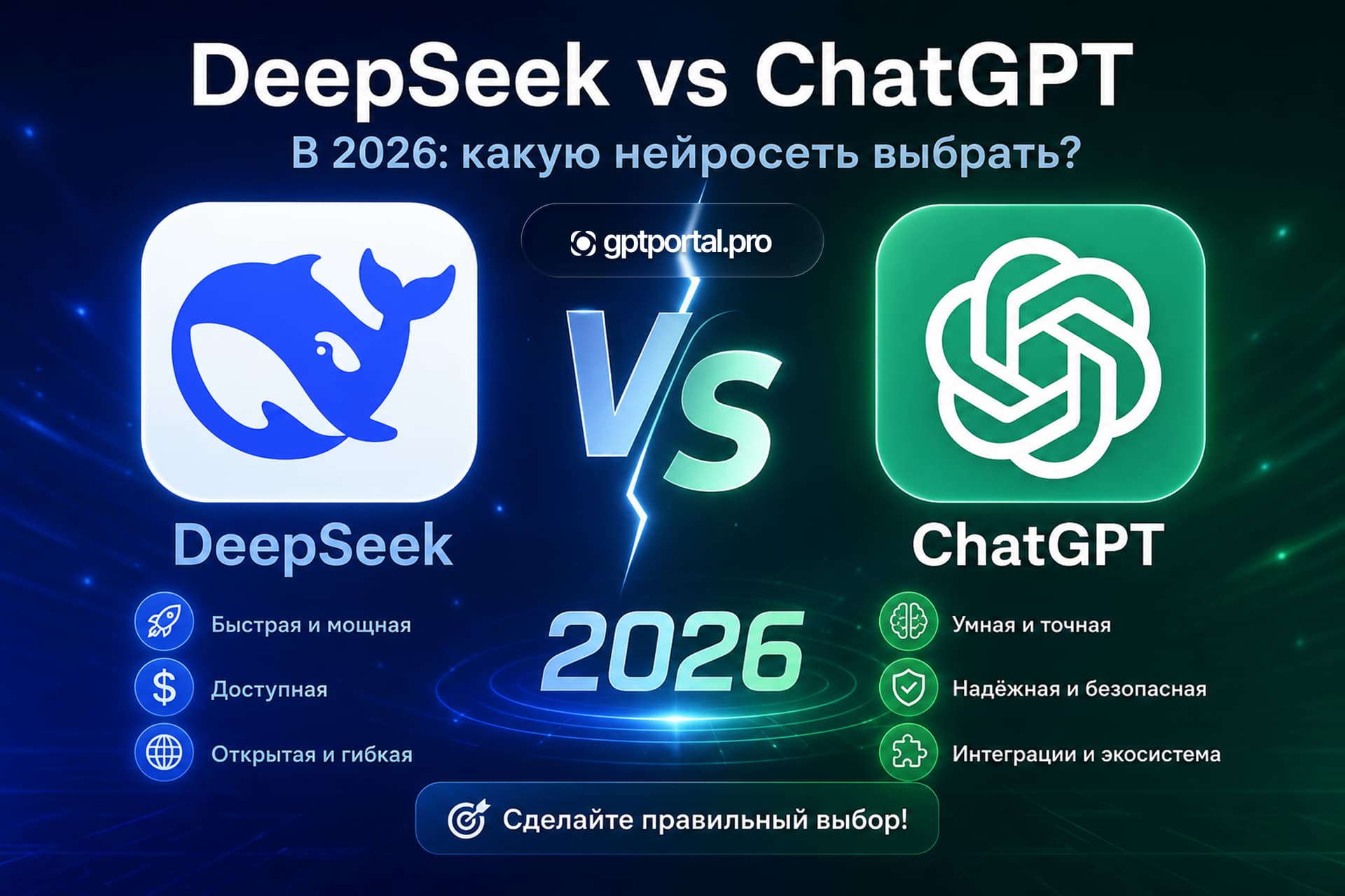 DeepSeek vs ChatGPT в 2026: какую нейросеть выбрать