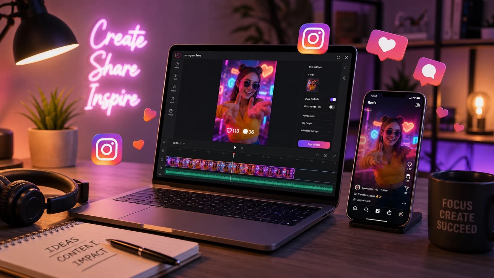 Как сделать Reels для Instagram полностью с нейросетями: аватар, озвучка, b-roll и подпись